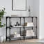 Console vidaXL Bois d'ingénierie, grands pieds réglables en métal-2112435156-2112435157