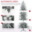 Arbre de Noël artificiel 7,5 pi pré-éclairé, décoration des Fêtes, 850 branches enneigées, 350 lumières claires jaunes chaudes, ouverture automatique, ampoule supplémentaire