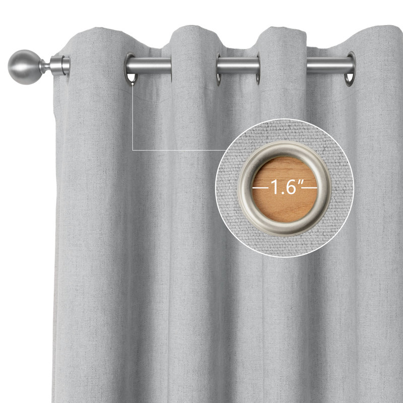 Paire de rideaux extra doux 100% occultant avec œillets, L 52 po x L 84 po, Gris