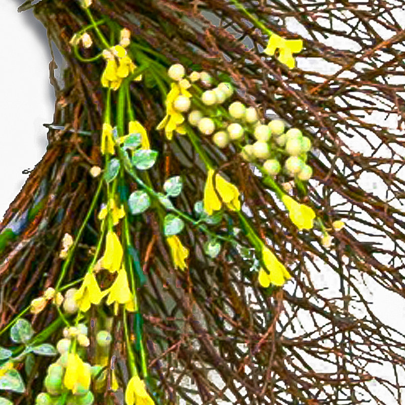 Couronne de brindilles 24 po, Jaune