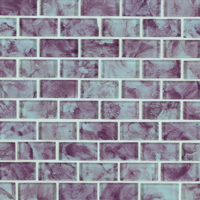 Swimming Pool Series 1" x 2" Straight Edge Glass Mosaic Tile