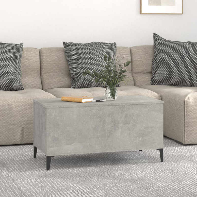 Allishia Lift Top Coffee Table with Storage, 90x44.5x45 cm, Concrete Grey