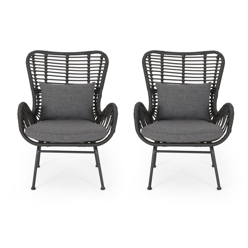 Tapscott Outdoor Lounge Chair, Gray Frame / Dark Gray Cushion