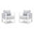 2-Pack 28" All-Weather Aluminum Patio Armchairs With Thick Light Gray Cushions & Black Frame-1305231564-1305231555
