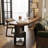 Brown U-Shaped Solid Wood desk-108839981