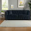 Ensemble de canapés à compression 5 pièces Chesterfield en velours noir pour la maison