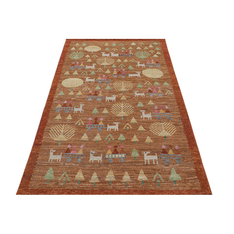 Burano Hand Knotted Wool Geometric Area Rug, Rectangle 8' x 10'