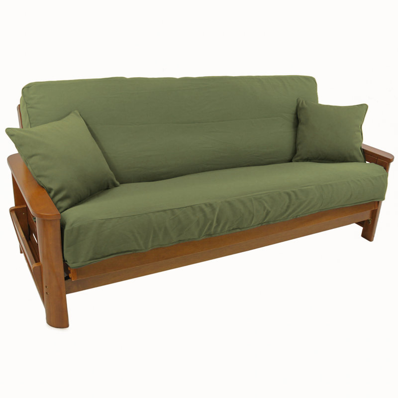 Box Cushion Futon Slipcover, Sage