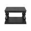 Table basse rétro avec pieds de colonne en vase artistique et placage de pin luxueux pour un charme intemporel-1194036514
