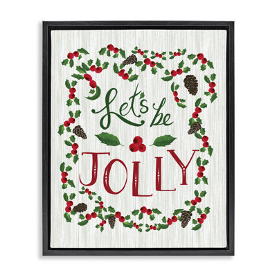  Festive Let's Be Jolly Canvas Wall Art by Michelle Ingari Designs