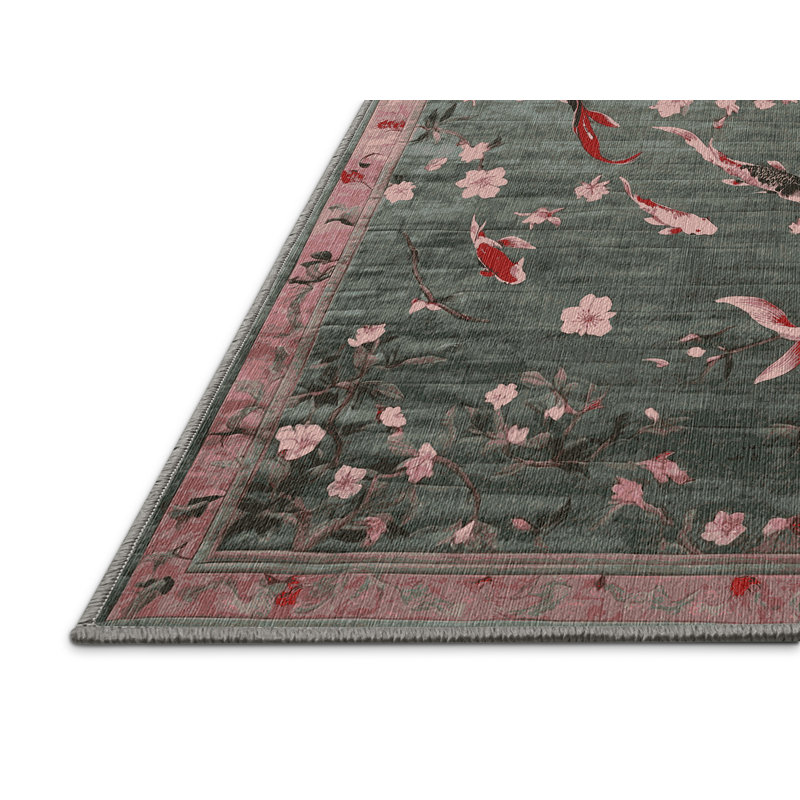 Machine Washable Gray Area Rug, Rectangle 8' x 12'