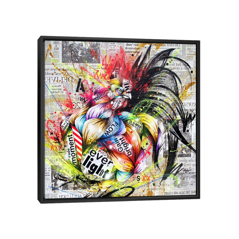 " Akebono " by Taka Sudo, No Matte, 26" H x 26" W x 1.5" D, Black Framed Canvas
