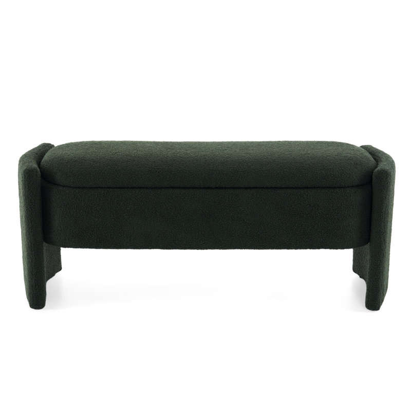 Banc avec espace de rangement généreux pour chambre à coucher compartiment classique, Vert foncé
