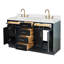 Meuble-lavabo double en bois massif Tidworth avec plateau en quartz blanc de 1,5 po-818783554-823641528