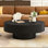 Table basse ronde avec plateau épais de 6,8 po
