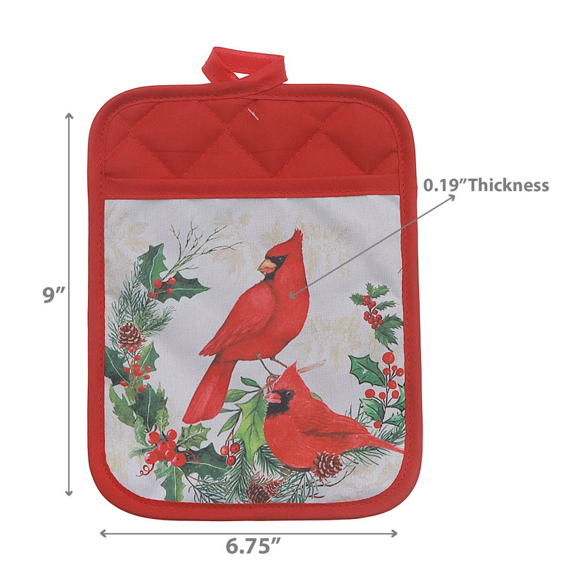 Pot à casseroles avec poche (Cardinals perché sur une couronne) - ensemble de 6