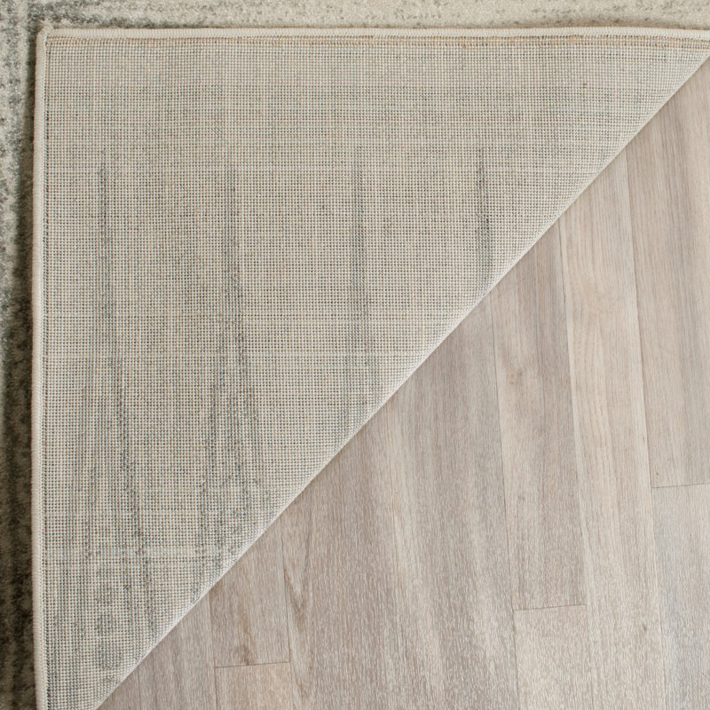 Tapis ivoire / argenté Abbingt Southwestern, Rectangle 3 pi x 5 pi