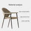 Chaise avec accoudoirs à dossier solide 21,26 "Griege (ensemble de 2)