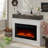  39” Modern Minimalist Electric Fireplace with Mantel, Color-Blocking Design, 12 LED Flame Colors-527377819-527377818