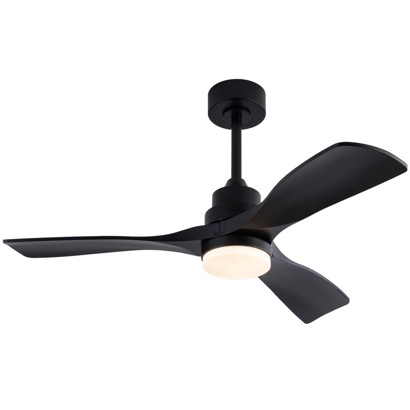 Ventilateurs de plafond avec lumières et télécommande, ventilateur de plafond noir pour patio avec lumière 3 pales ventilateur de plafond moderne réversible silencieux DC, ventilateur de plafond pour Farmhoue
