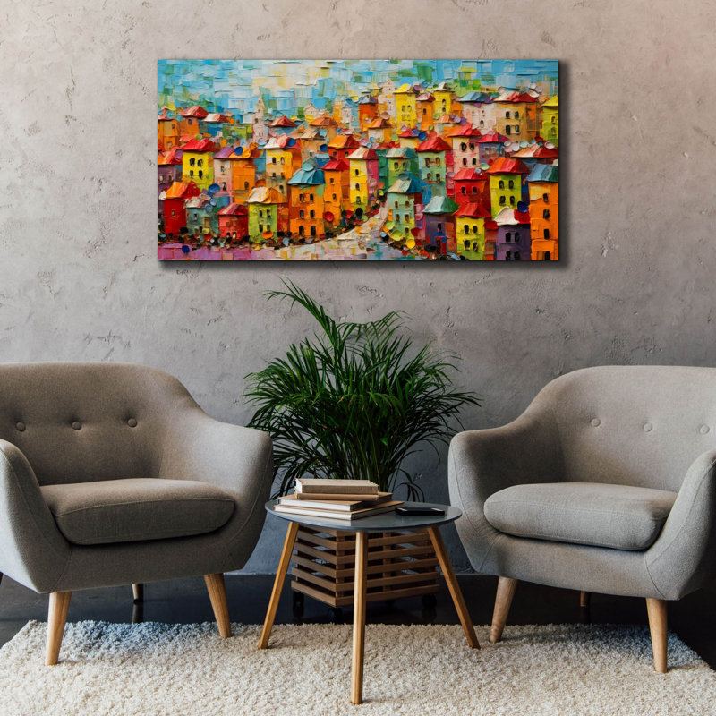 «Colorful City» par Epic Portfolio, art mural sur toile, H 30 po x l 60 po x P 1,5 po