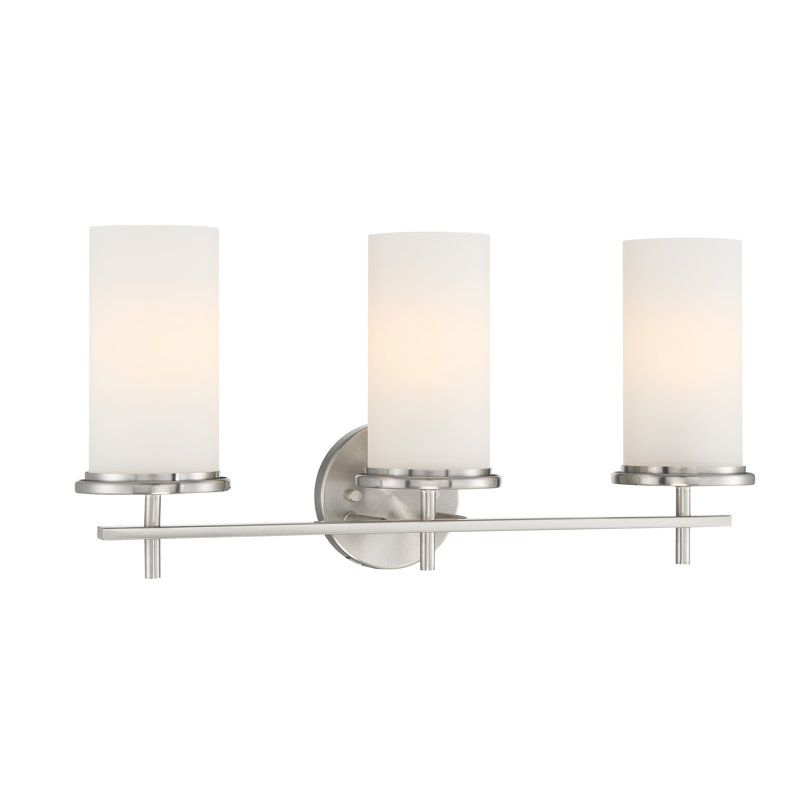 Éclairage de salle de bain à intensité variable 3 lumières Ashten, Argent, Blanc