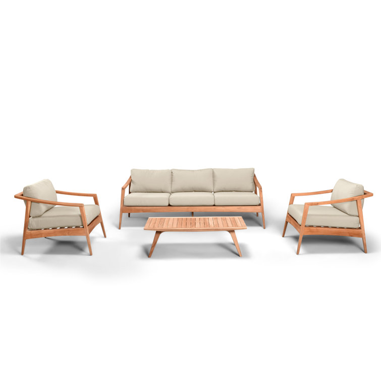 Elswick Teak 5 - Person Patio Conversation Sets with Cushions
