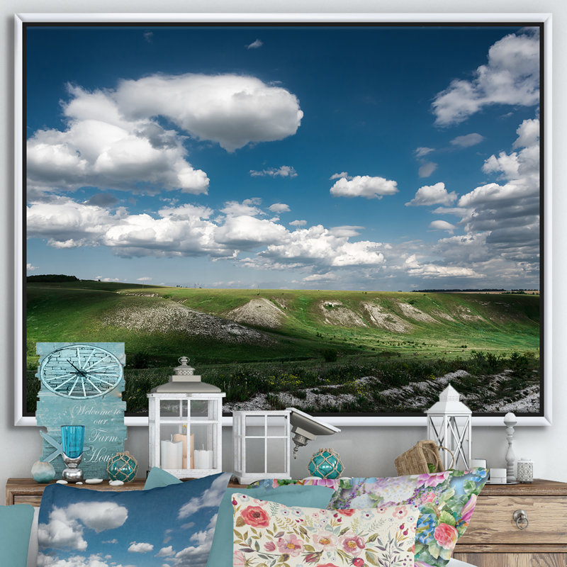 «Sky with Clouds on Mountain Horizon», reproduction de photo sur toile, H 36 po x l 46 po x P 1,5 po, Toile blanche encadrée