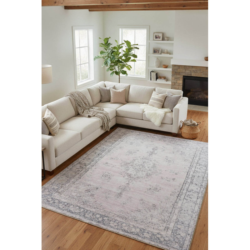 Tapis beige à motif tissé rétro, Rectangle 9 pi 11 po x 13 pi 2 po