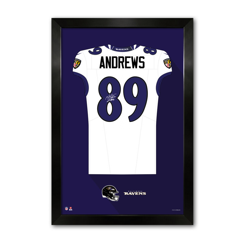 Chandail encadré blanc des Ravens de Baltimore (NFL-PA) de Mark Andrews (n° 89), 69 x 99 cm., NFL Baltimore Ravens White
