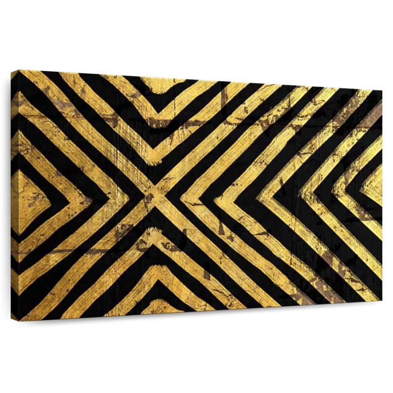 Avery Gold Geometric Lines, 16" H x 24" W