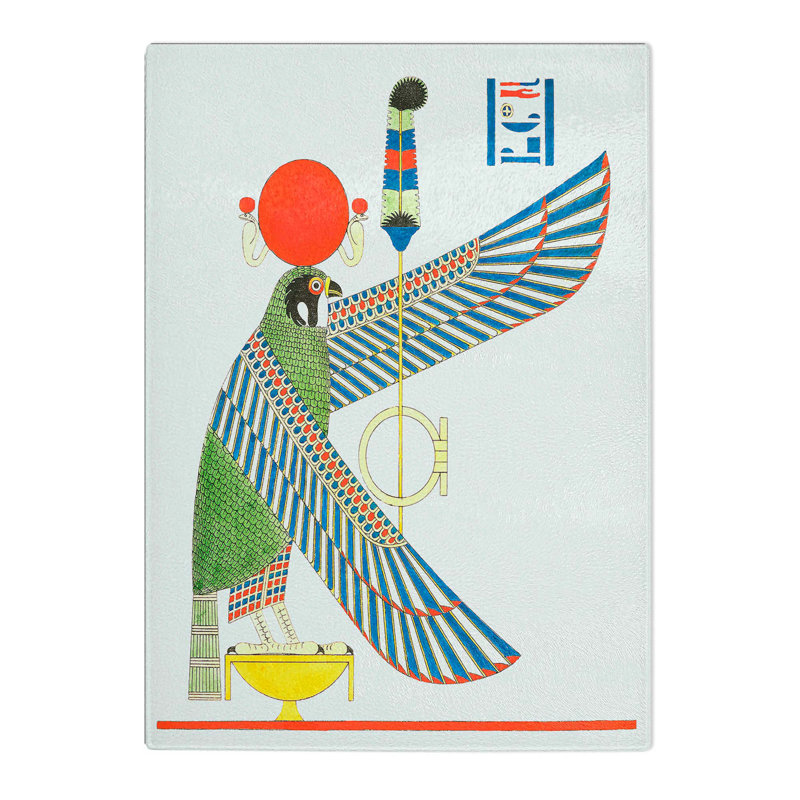 Tempered Glass Egyptian Hawk by L. Dubois Chopping Board, 39cm W x 28.5cm L