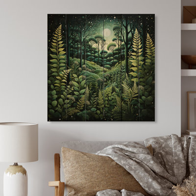 Fougère Cezara, plante enchantée II sur bois