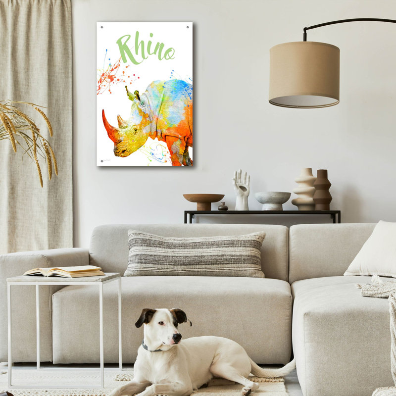 «Colorful Safari Animals B» par Jean Plout, art mural en verre acrylique, H 36 po x l 24 po x P 0,2 po