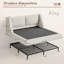 Structure de lit tapissier Cloud, lit rembourré en tissu doux avec tête de lit à oreilles de 5 po d'épaisseur, lit plateforme pour chambre à coucher moderne, assemblage facile et sans sommier-131655833-131655835