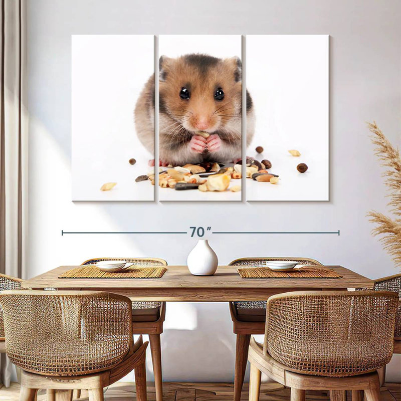 Hamster Eating Nuts And Seeds, 28" H x 45" W
