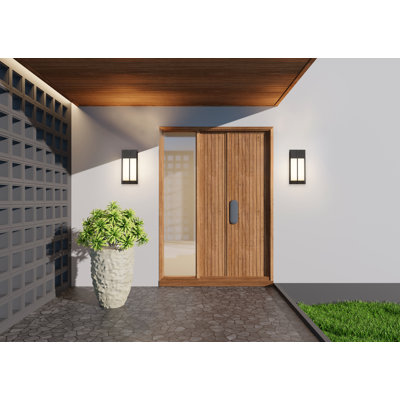 2 Light Outdoor Wall Light in Black
