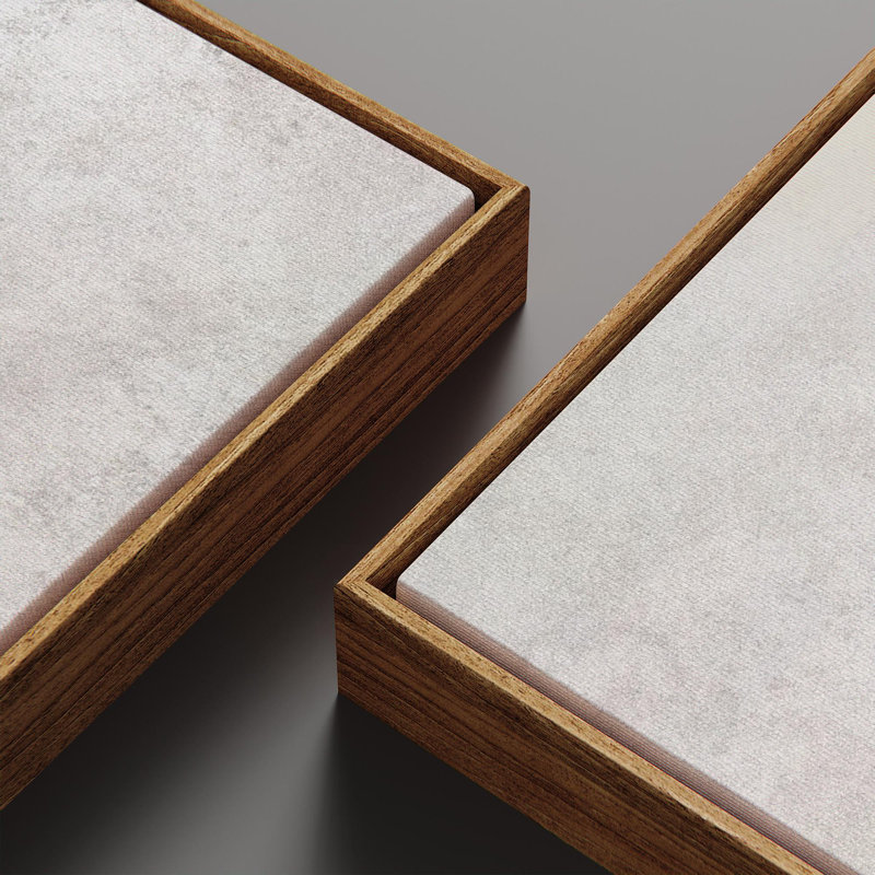 Minimalist Abstract Line Wall art - 20x60 inches Framed Canvas Set of 2, Natural