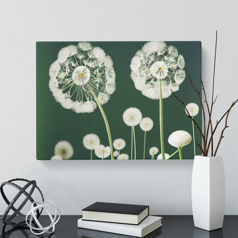Charming Dandelion Flowers - Wrapped Canvas