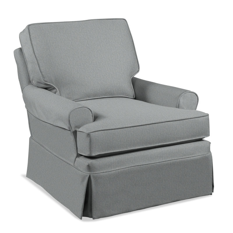 Belmont Swivel Armchair, Light Blue Performance Fabric; 0851-55