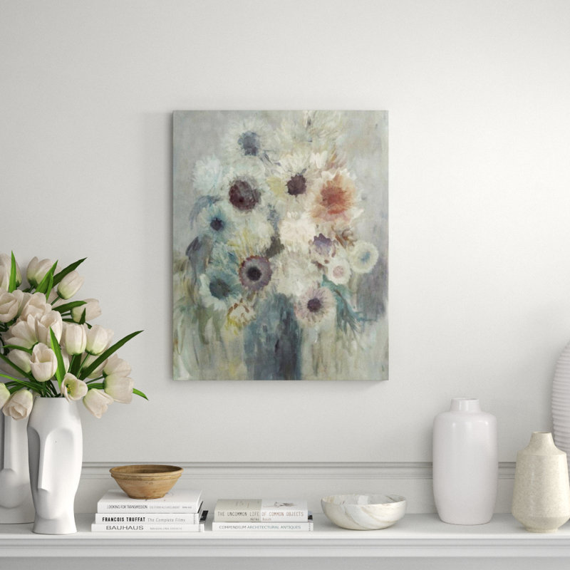 Neutral Flowers Painting by Elle Youngstrom, Glass Coat, 38" H x 30" W