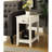 Rectangular Accent Table With Stop And Storage, White Tapered Legs Open