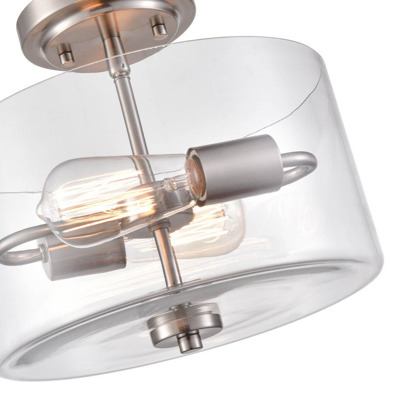 Verlana Glass Semi Flush Mount, Brushed Nickel