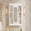 Armoire de rangement murale de 42 po, armoire à pharmacie, armoire de salle de bain moderne avec miroir, armoire à miroir avec 6 tablettes ouvertes (ne pas inclure le meuble-lavabo)