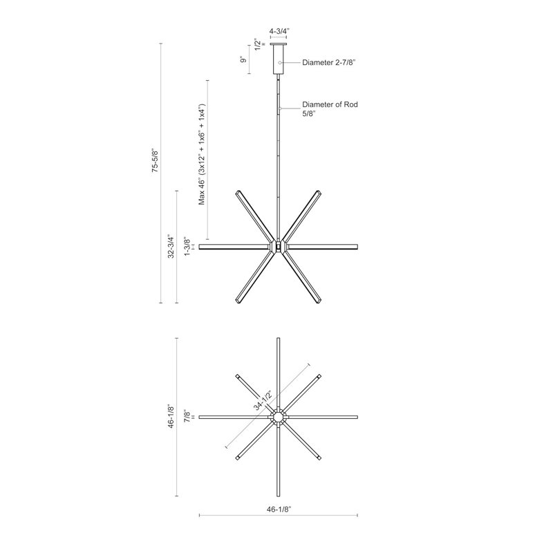 Sirius 13 - Light LED Chandelier, Brushed Nickel, 15.75" H x 20" W x 20" D