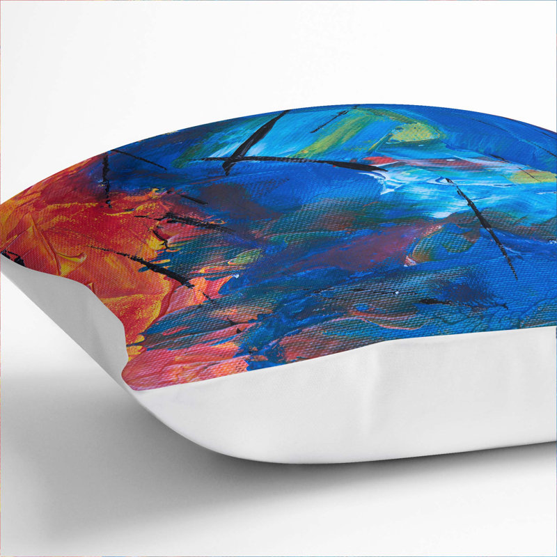 Abstract Square Cushion, 40 x 40 cm, White