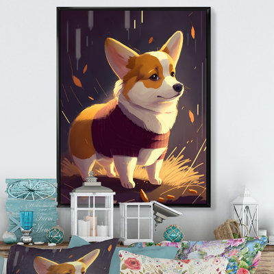 «Cute Little Corgi Dog», reproduction sur toile