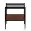 Ensemble de 2 tables de bout rectangulaires, plateau en verre trempé avec panneau de fibres à densité moyenne, table moderne pour le salon, verre gris-1332675456