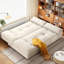 Canapé-lit beige moderne en duvet minimaliste avec coussins-107732821