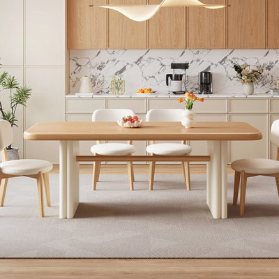 Solid wood oak rectangular dining table
